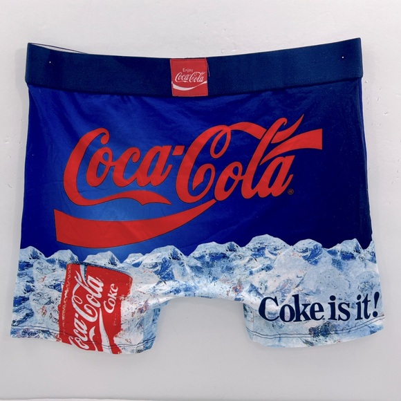 CRAZY BOXER BRIEFS COCA COLA DESIGN, 92%  POLYESTER 8% “ELASTHANNE,” LARGE SIZE - Picture 2 of 11